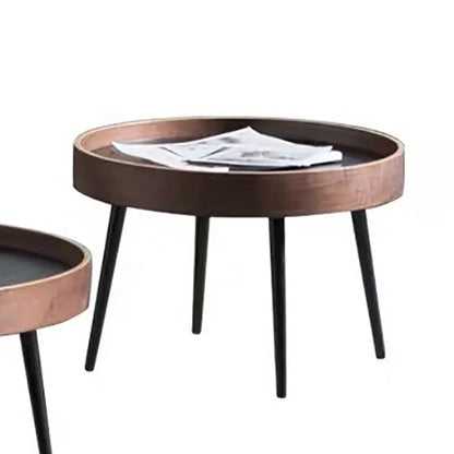 New Minimalism Coffee Tables Circle Small Side Tables Artificial Sheet Frame Package Border Shedding Design Iron Legs Detachable