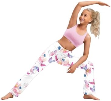 Floral Printed High-Waisted Yoga Pants for Age 2-13 Girls