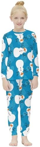 MEIKKO Christmas Cartoon Snowman Thermal Underwear for Girls