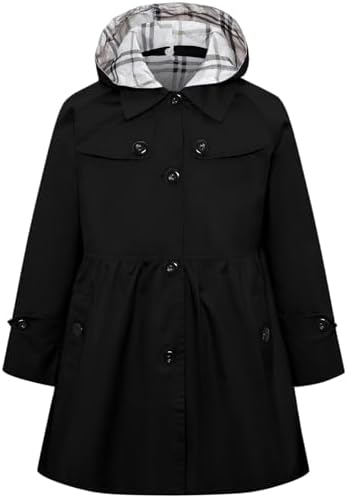 Betusline Girls Single Breasted Trench Coat Dress