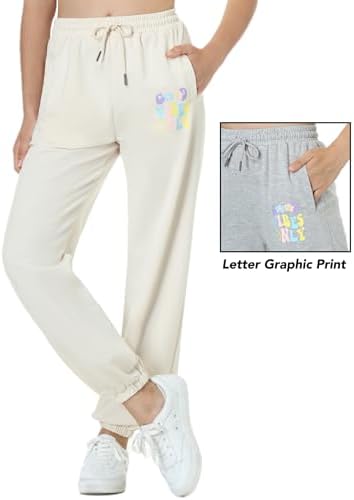EXARUS Girls 3-Pack Letter Graphic Print Sweatpants
