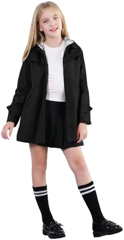 Betusline Girls Single Breasted Trench Coat Dress