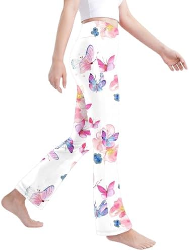 Floral Printed High-Waisted Yoga Pants for Age 2-13 Girls