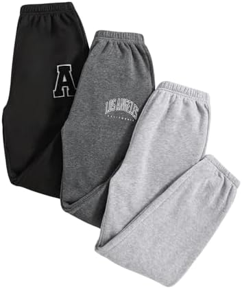 Floerns 3-Piece Elastic Jogger Pants