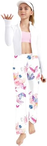 Floral Printed High-Waisted Yoga Pants for Age 2-13 Girls