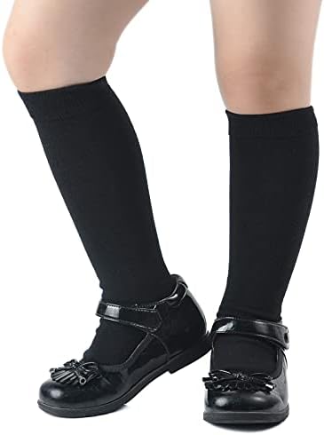 EPEIUS Girls Knee High Cotton Socks - Perfect for School Daily Use