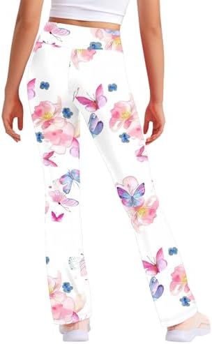Floral Printed High-Waisted Yoga Pants for Age 2-13 Girls