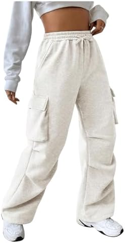 RoseSeek Girls Cargo Joggers with High-Rise