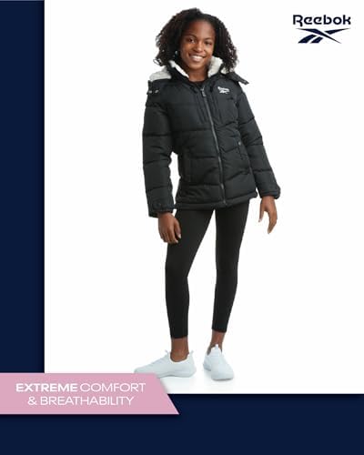 Reebok Girls Winter Jacket - Heavyweight Quilted Parka Perfect Gift for Girls
