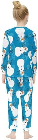 MEIKKO Christmas Cartoon Snowman Thermal Underwear for Girls