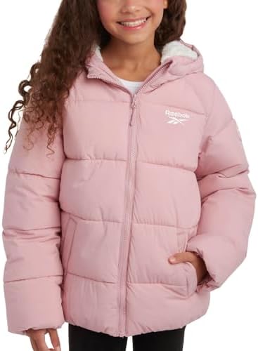 Reebok Girls Winter Jacket Heavyweight Quilted Parka for Girls