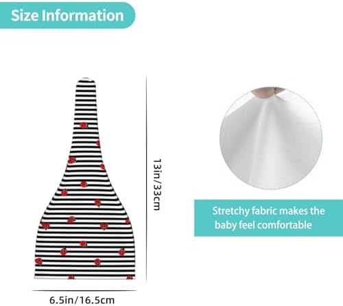 Ladybugs on Black and White Striped Hatz for Newborn Baby