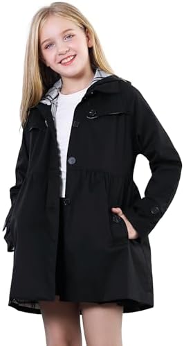 Betusline Girls Single Breasted Trench Coat Dress