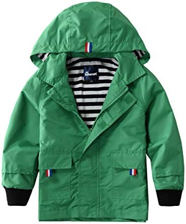 Hiheart Kids Waterproof Hooded Rain Jacket with Cotton Lining