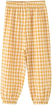 Biniduckling Toddler Pull-Up Looser Gingham Girls Pants 2-9