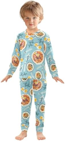 WIFIU Cotton Long Sleeve Pajama Set for Girls 18M-8Y
