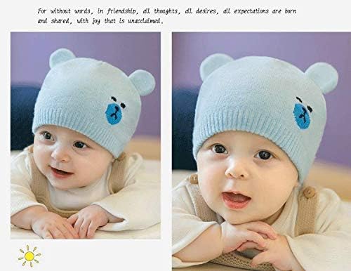 XKT Cute Bear Knitted Hat for Girls Winter Bear Skull Cap