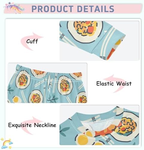 WIFIU Cotton Long Sleeve Pajama Set for Girls 18M-8Y