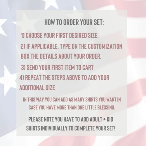 Fourth of July Family Matching Shirts Set for Mom Dad and Baby