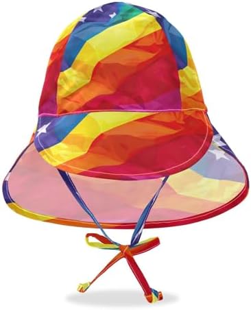 Adjustable Toddler Sun Hat with UPF 50 Protection - Rainbow Flag Design