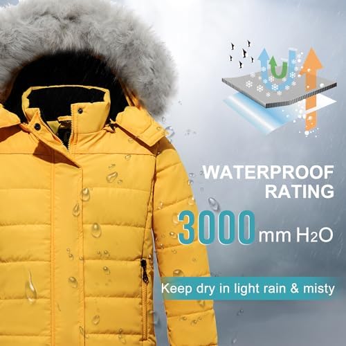 Waterproof Cozy Winter Coats for Girls Soft Fleece Puffers with 3000mm Shield