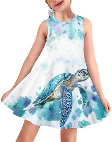 asessembojepai Floral Unique Summer Sleeveless Dress for Active Girls
