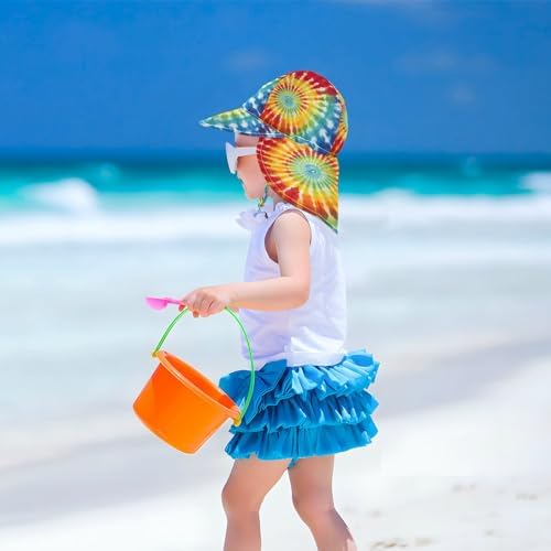 Emelivor Rainbow Spiral Tie Dye Toddler UV Protection Sun Hat