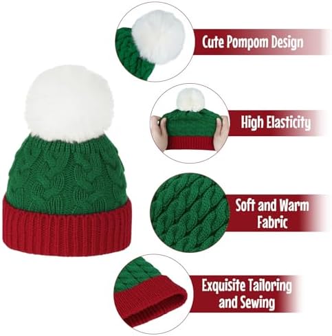 Century Star Baby Christmas Hat Knit Santa Beanie for Kids