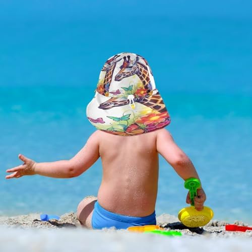 Emelivor Giraffe Butterflies Baby Sun Hat UPF 50
