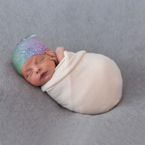 Newborn Baby Beanie Stretchy Soft Black 0-6 Months