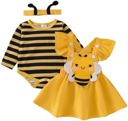 Halloween Baby Girl Outfit Set 3-Piece Romper Skirt Headband for Kids