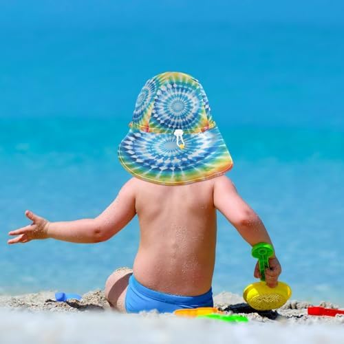 Emelivor Rainbow Tie-Dye Baby Sun Hat UPF 50