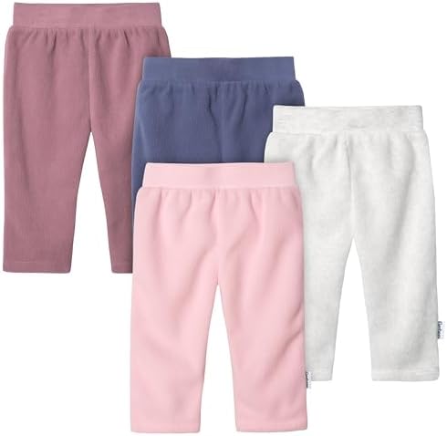 Gerber Baby Girls Microfleece Pants 4-Pack