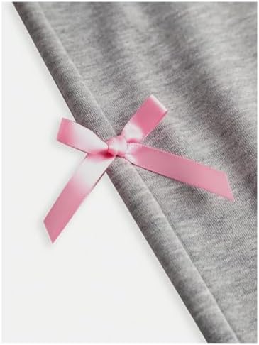OYOANGLE Girls Elastic Drawstring Waist Bow Sweatpants Y2K