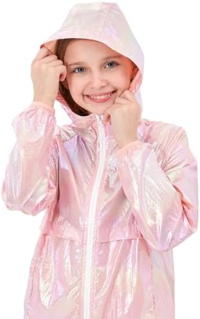 JESKIDS Girls Boys Lightweight Waterproof Rain Jacket Breathable Windproof 4-13yr