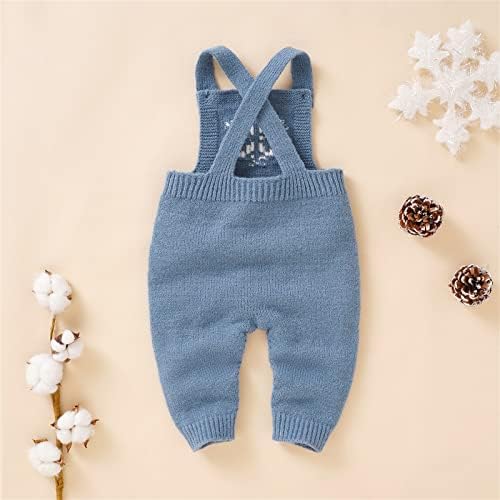 Premium Knit Romper Overalls for Newborns ChristmasSnowflake Themed