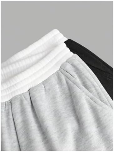 Floerns Colorblock Wide Leg Elastic Waist Sweatpants