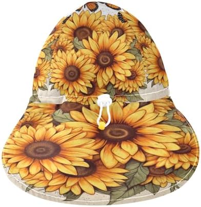 Emelivor Sunflowers Butterfly Baby Sun Hat UPF 50 UV Protection Beach Hat