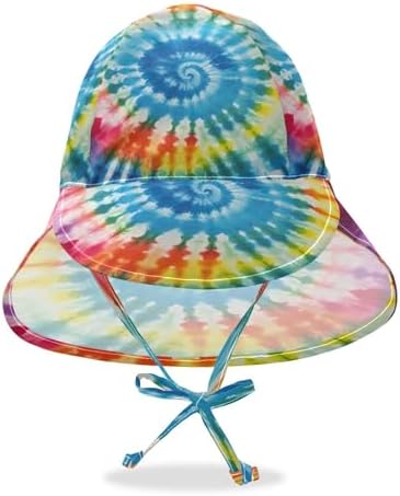 Emelivor Rainbow Tie Dye Spiral Baby Sun Hat UPF 50 UV Protection