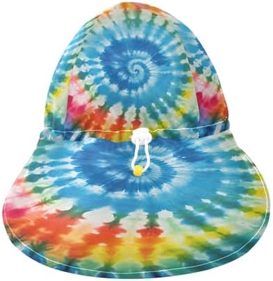 Emelivor Rainbow Tie Dye Spiral Baby Sun Hat UPF 50 UV Protection