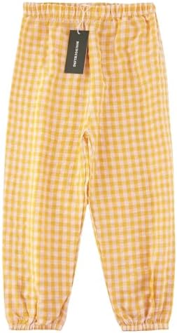 Biniduckling Toddler Pull-Up Looser Gingham Girls Pants 2-9