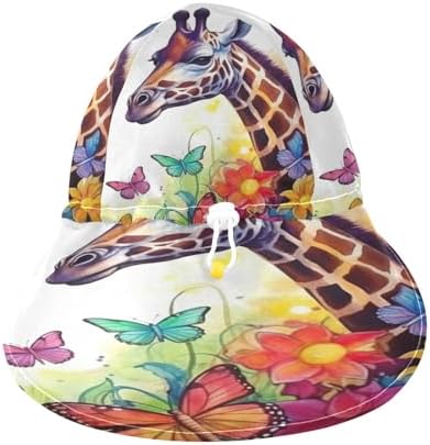 Emelivor Giraffe Butterflies Baby Sun Hat UPF 50