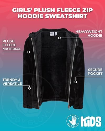 Body Glove Girls Plush Fleece Zip-Up Sweater