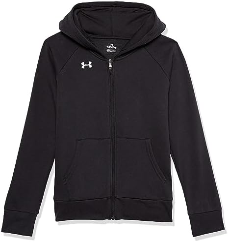Under Armour Girls Rival Fleece Full Zip Hoodie Lightweight Warm and Stylish