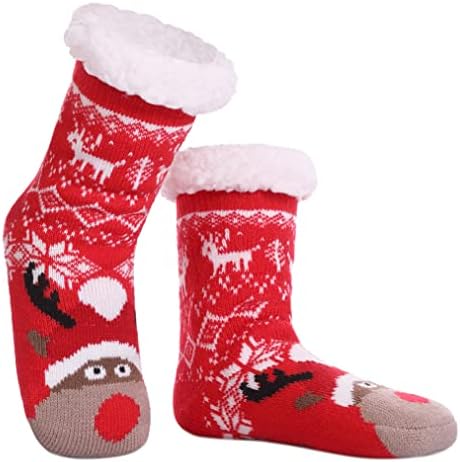 FNOVCO Kids Fuzzy Slipper Socks Boys Girls Warm Winter