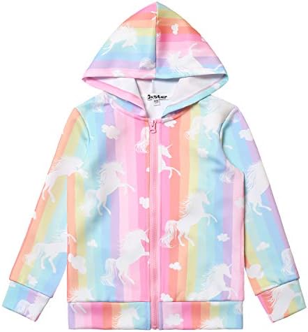 Cute Unicorn Butterfly Zip-Up Hoodie for Girls