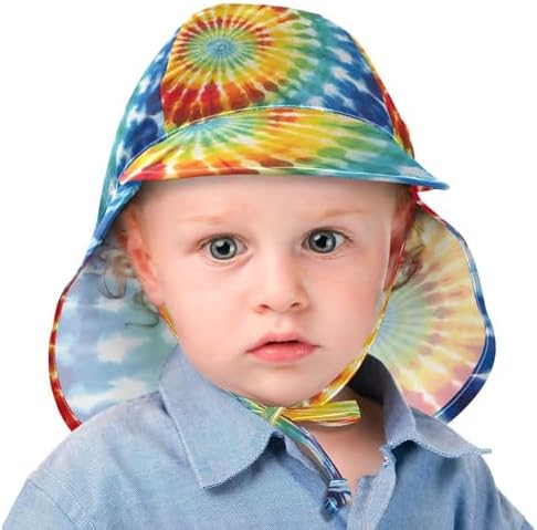 Emelivor Rainbow Spiral Tie Dye Toddler UV Protection Sun Hat