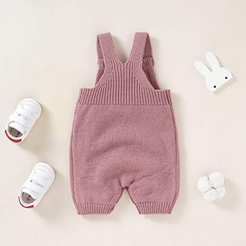 BABWWNIX Baby Girl Boy Easter Bunny Romper Knit Sleeveless Bodysuit