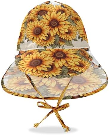 Emelivor Sunflowers Butterfly Baby Sun Hat UPF 50 UV Protection Beach Hat