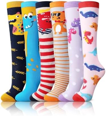 Kids Dinosaur Socks Funny Knee Highs for Girls Warm and Cozy